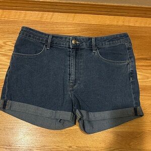 H&M Midnight Blue Rolled Hem Denim Shorts